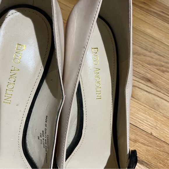 Enzo Angiolini Easavoye peep toe pump cream and black Size 9 - Picture 7 of 8
